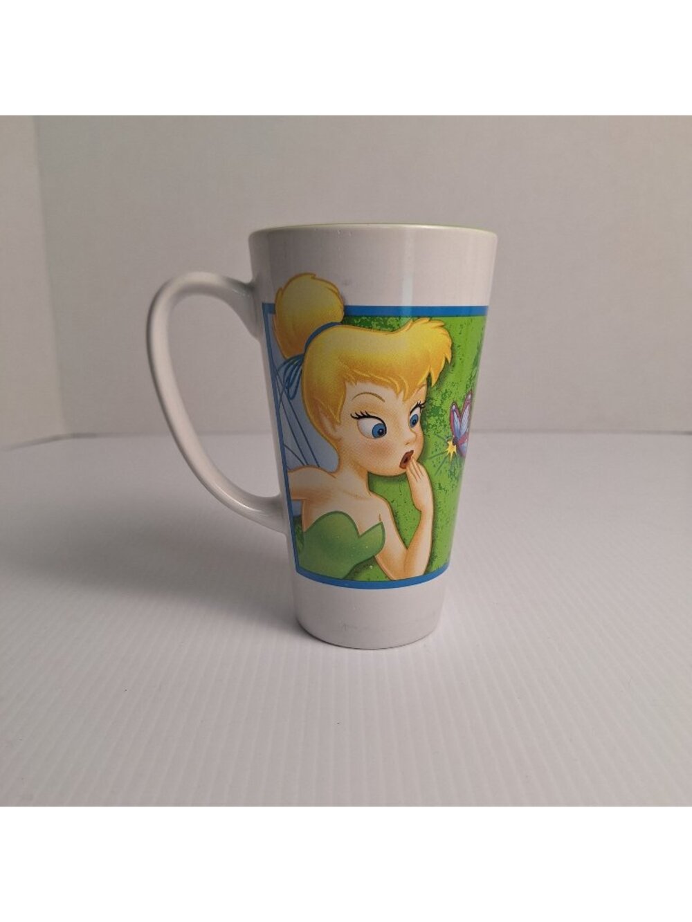 2000 OFFICIAL DISNEY STORE "FAIRIES" TINKER BELL TALL LATTE/COFFEE CUP/MUG VTG